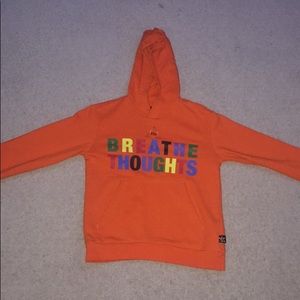Neon orange Hu breathe thoughts adidas kid sweater